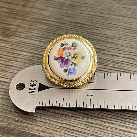 Vintage Made in Italy Ceramic Floral Cameo - Picture 11 of 14